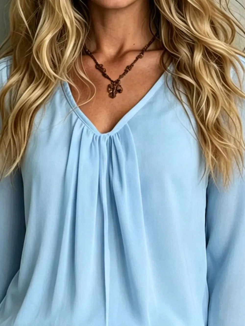 V-Neck Flounce Sleeve Blouse, image 11