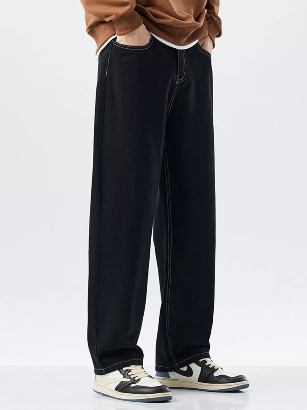 Men's Plus Size Wide Leg Jeans, image 2
