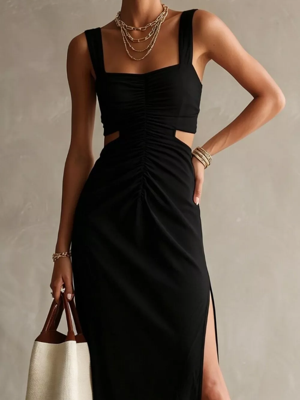 Ruched Cut-Out Midi Dress, image 8