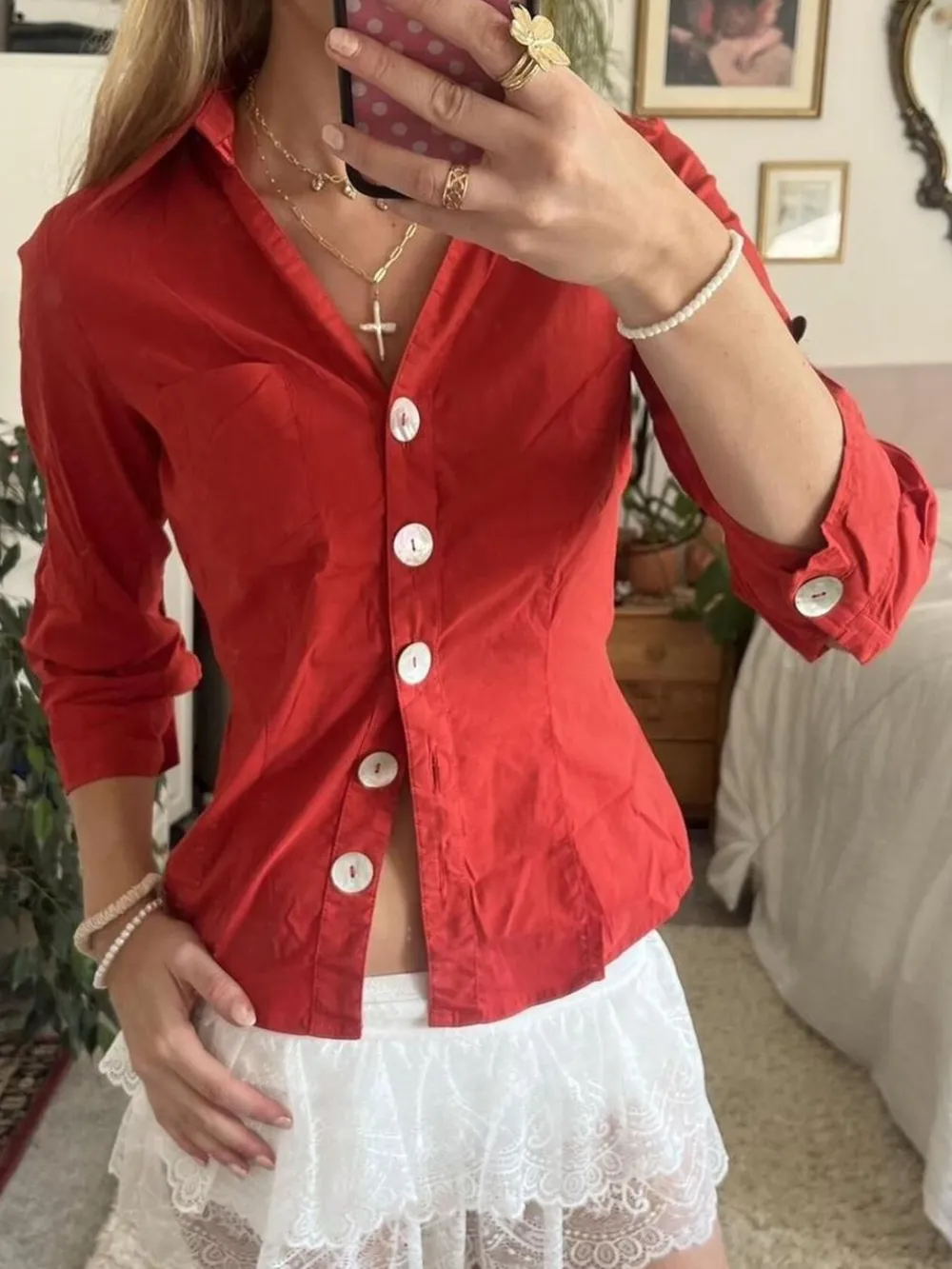 Collared Neck Button-Down Shirt, image 8