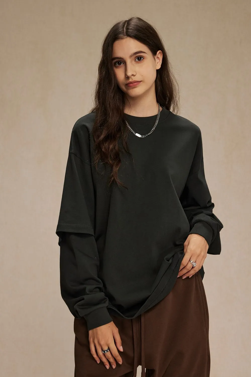 Men's Round Neck Long Sleeve T-Shirt, image 14