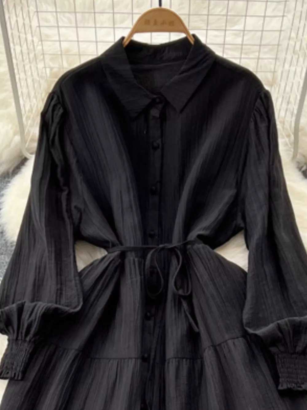 Button Down Tiered Long Sleeve Dress, image 6
