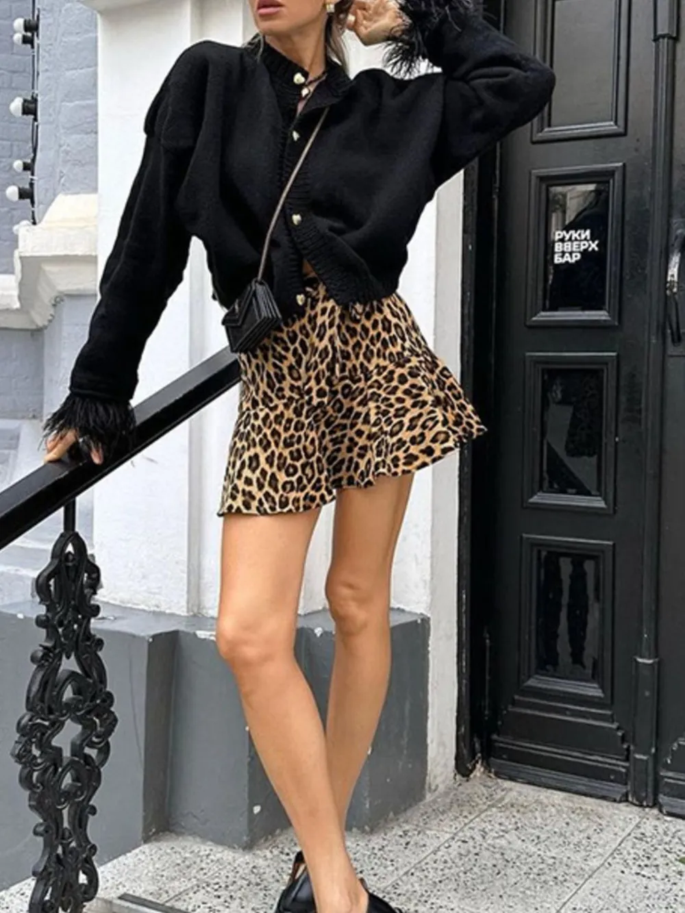 Leopard Print Mini Skirt, image 3
