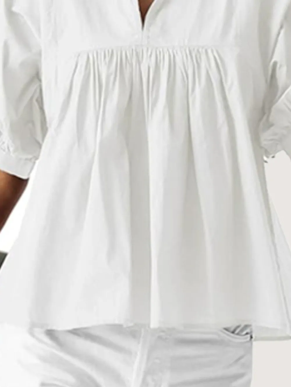 Notched Puff Sleeve Blouse, image 6