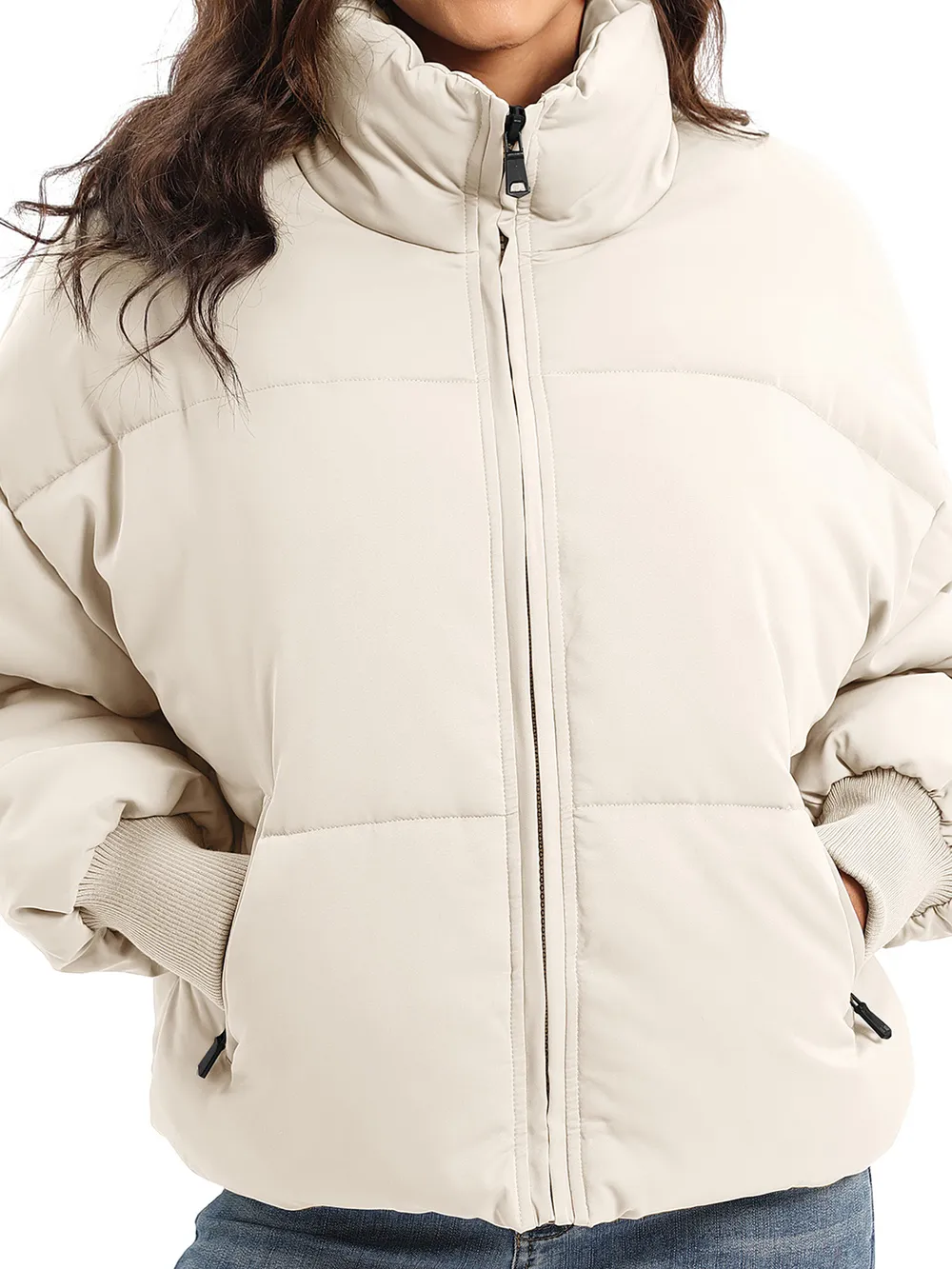 Zip Up Turtleneck Long Sleeve Puffer Jacket, image 4