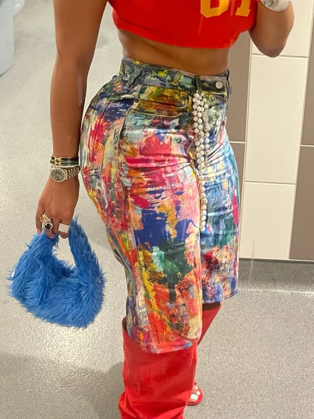 Artistic Splash Print Shorts, image 3