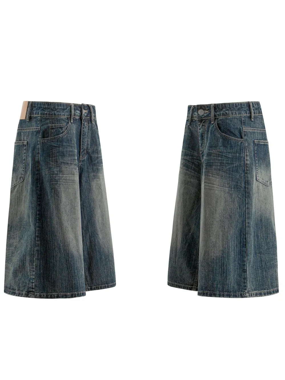 Men's Wide Leg Denim Shorts, image 2