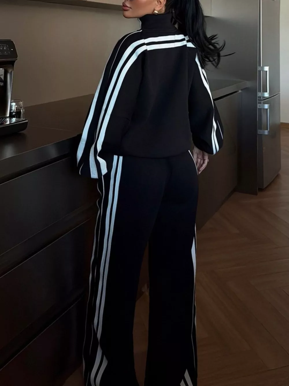Side Stripes Zip Up Top and Pants Set, image 7