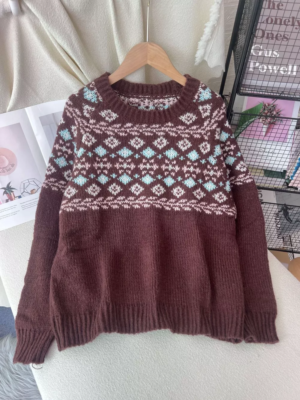 Fair Isle Patterned Round Neck Sweater, image 14