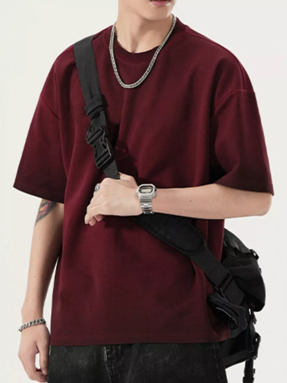 Men's Full Size Oversized Round Neck T-Shirt Plus Size