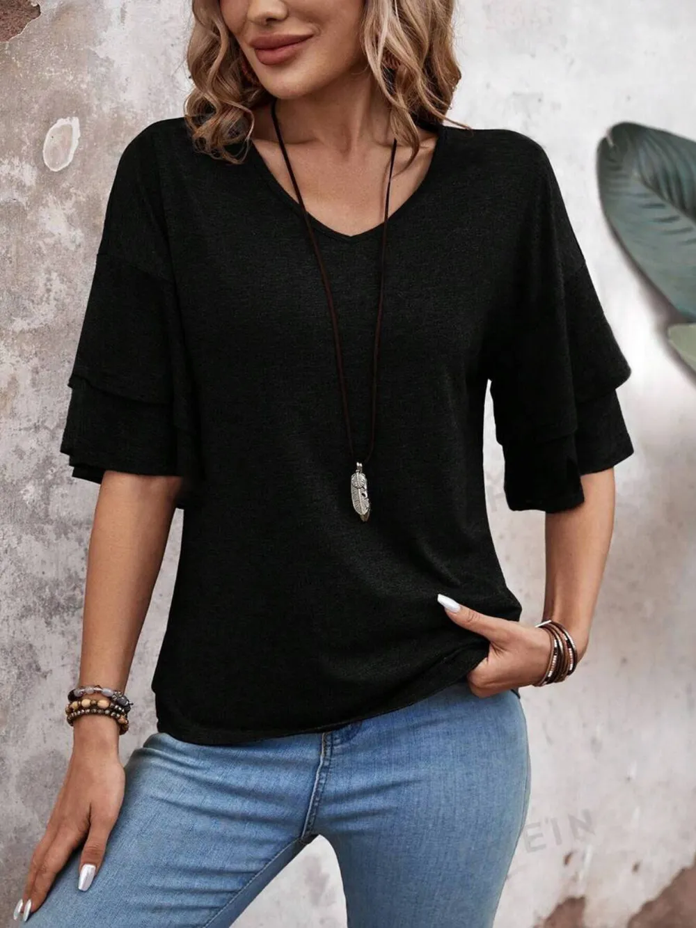 V-Neck Half Sleeve Blouse, image 24