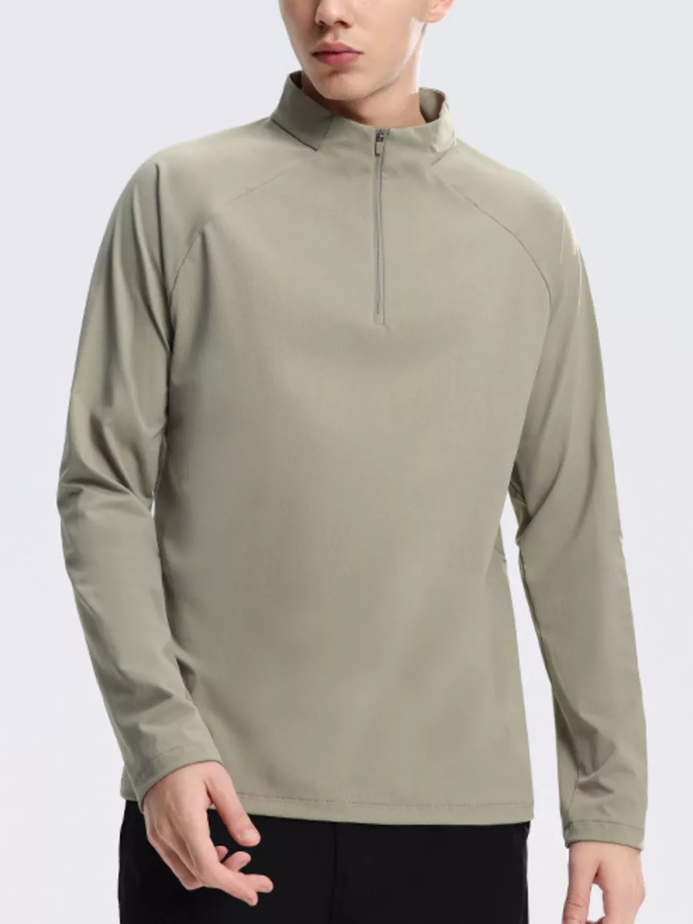 Men's Plus Size Half-Zip Long Sleeve Sweatshirt, image 2