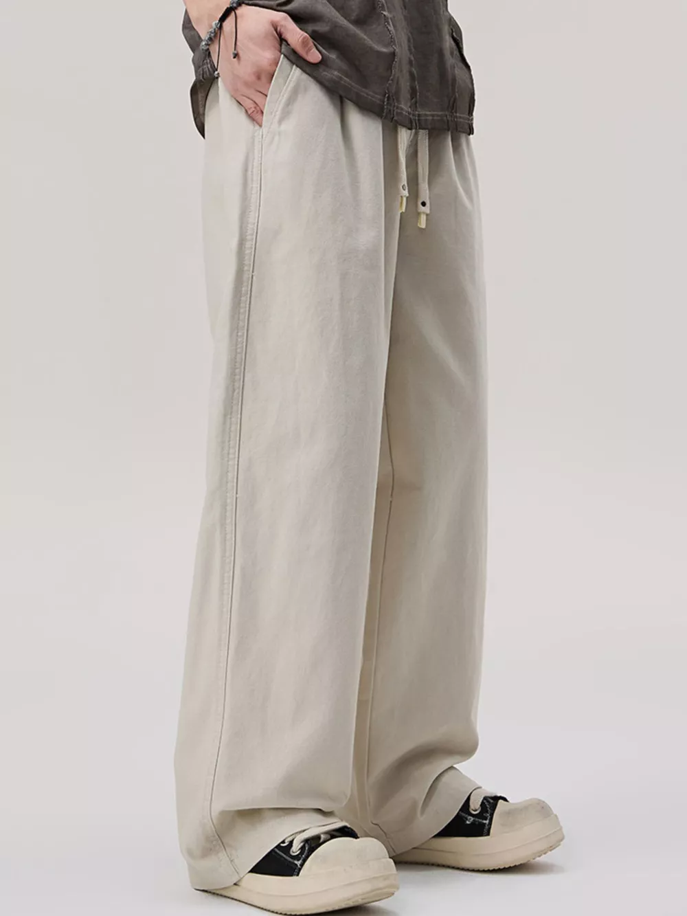 Men's Casual Wide-Leg Drawstring Pants, image 3