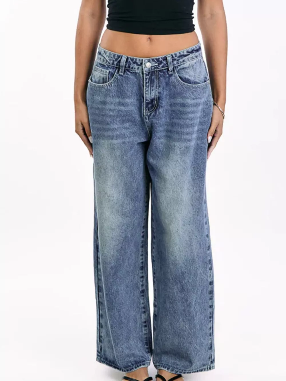 Pocketed Wide leg Jeans, image 5