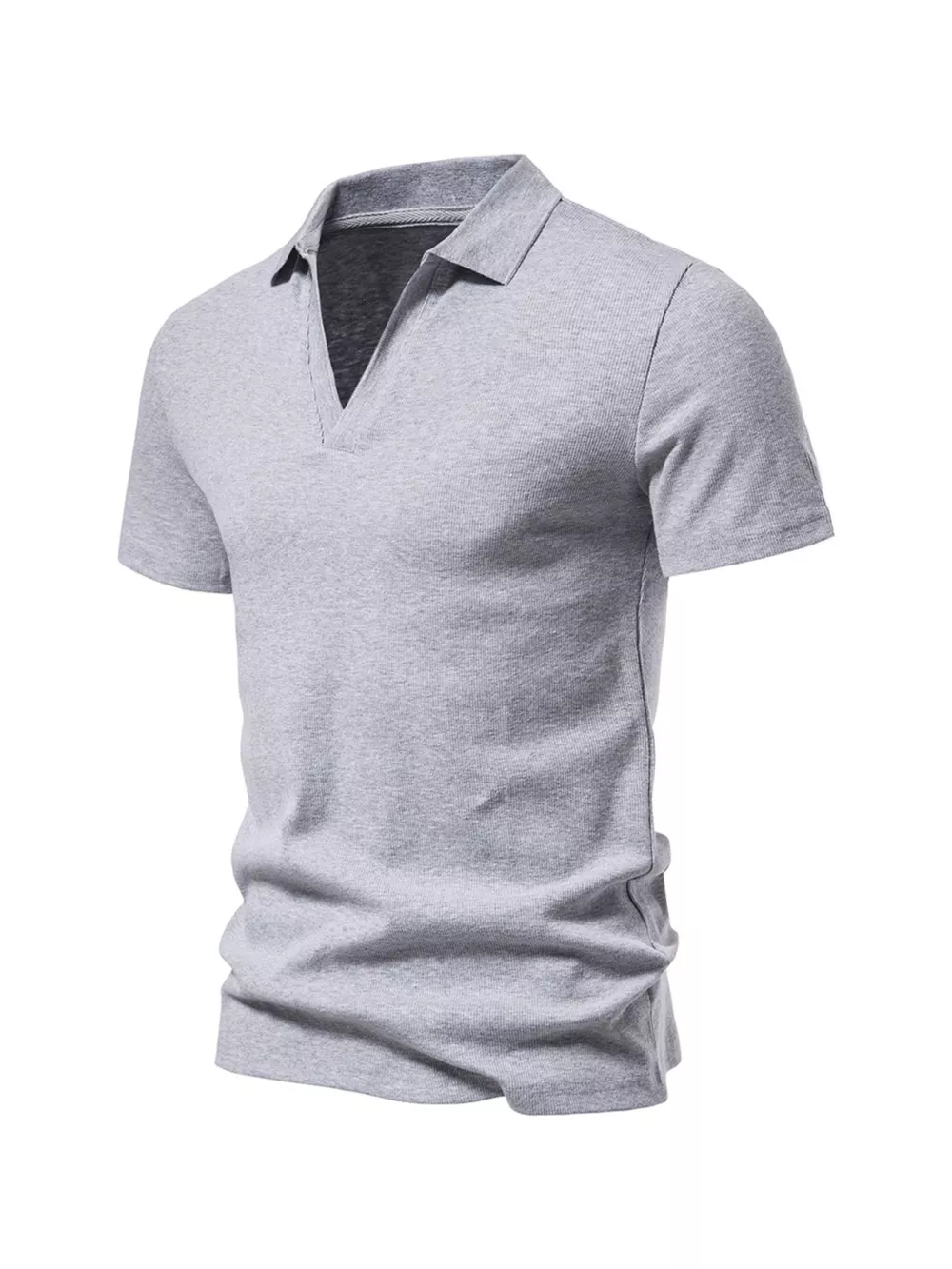 Men's Plus Size Casual Notched Short Sleeve Polo, image 11
