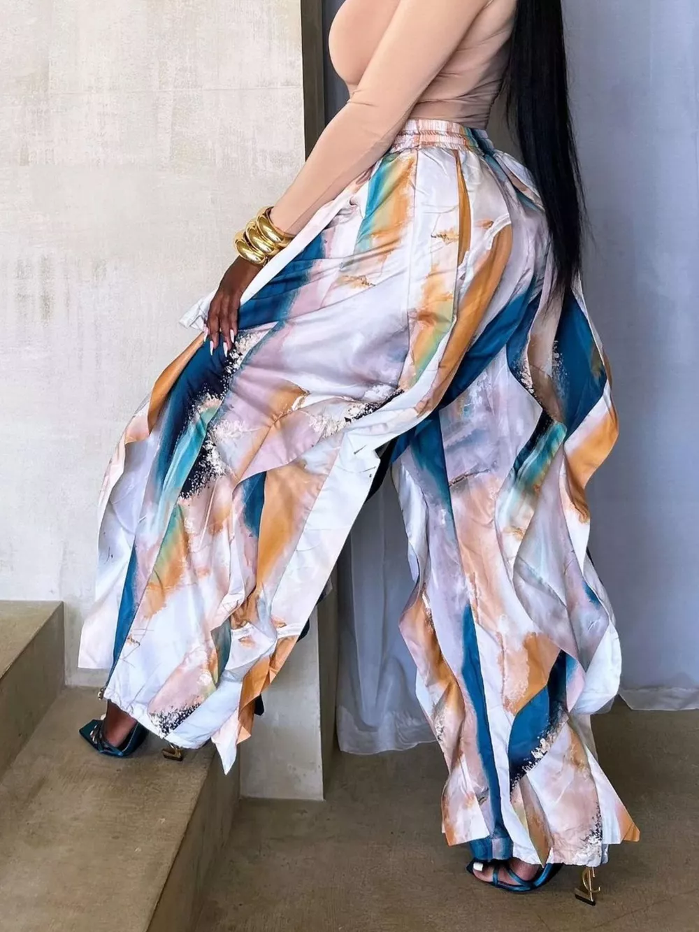 Printed Cargo Pants with Drawstring Waist, image 10