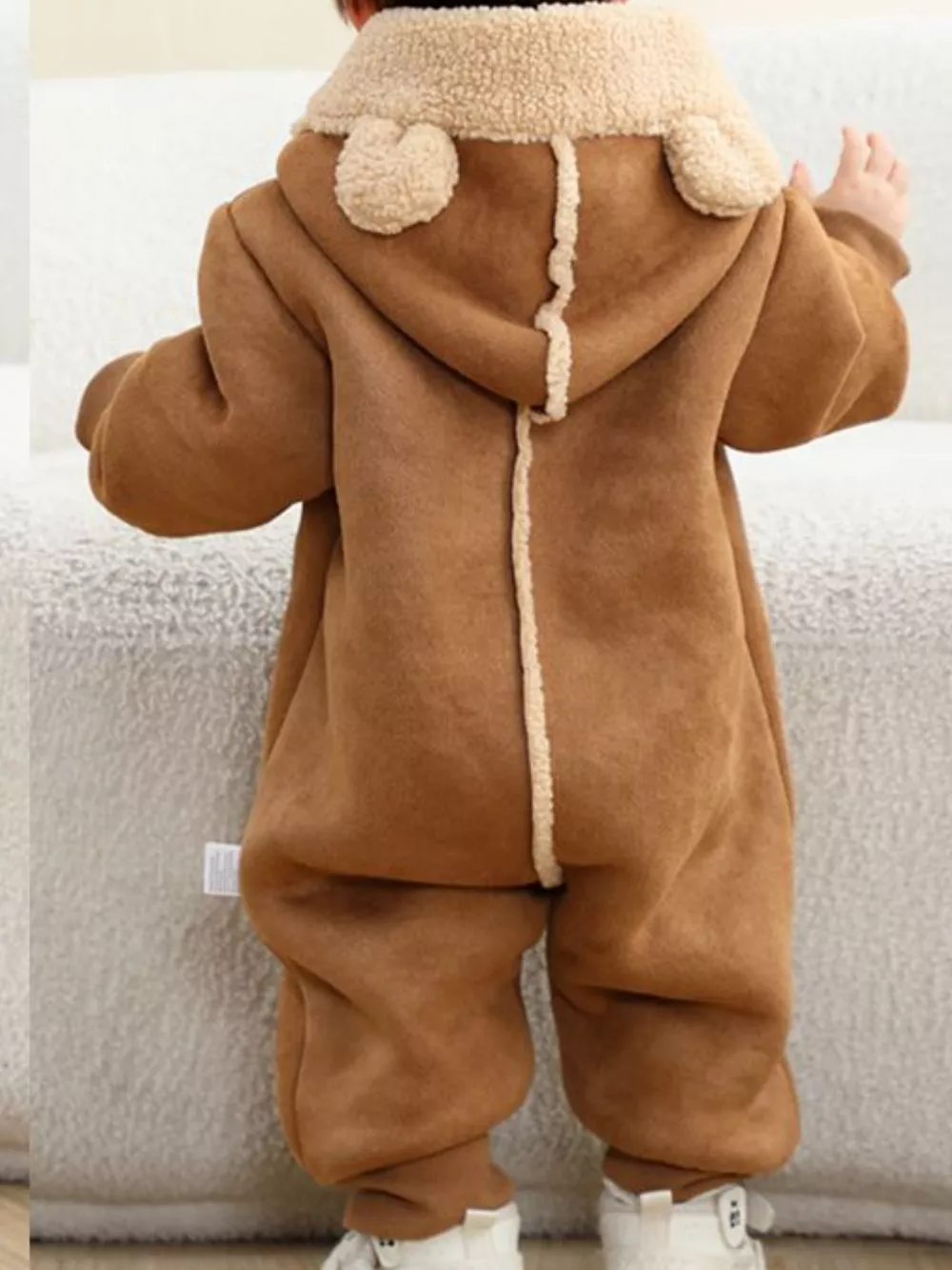 Children's Fleece Hooded One-Piece Jumpsuit, image 7