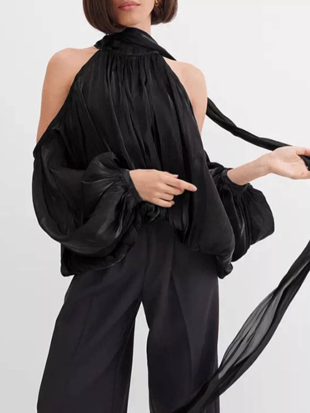 Cold Shoulder Long Sleeve Blouse, image 13