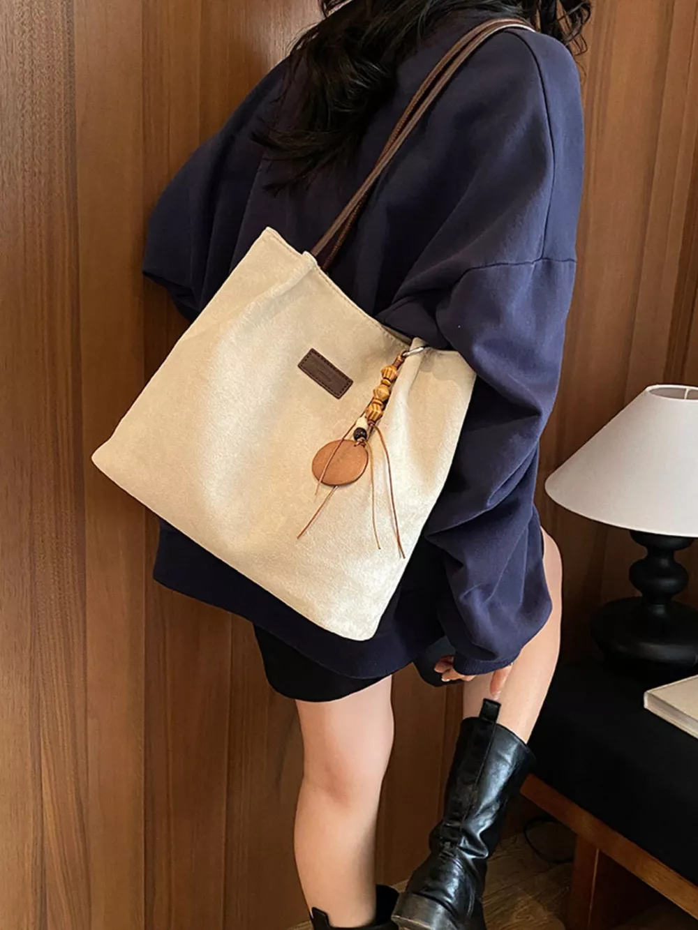 Decorative Wooden Pendant Shoulder Bag, image 6