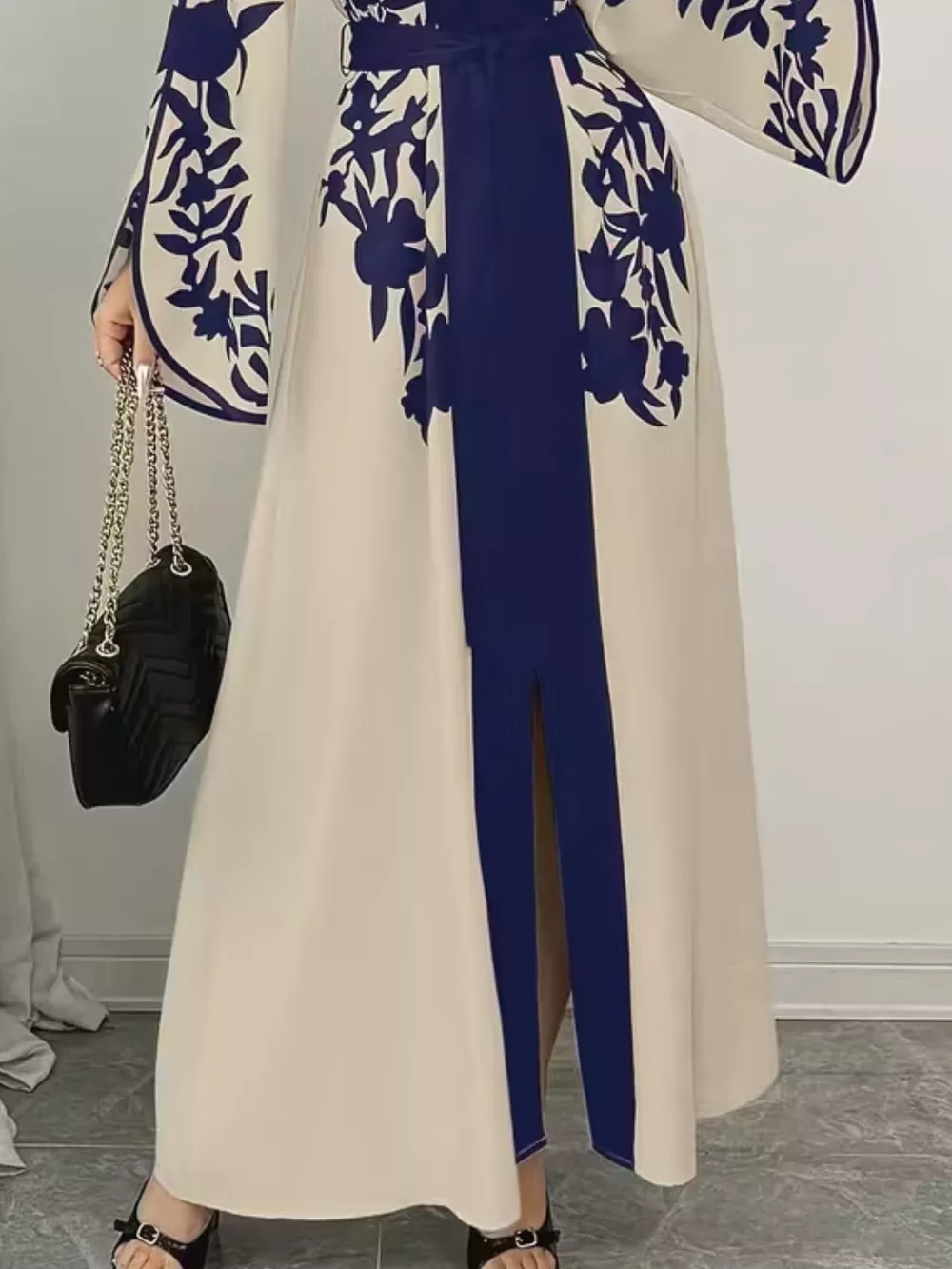 Printed Tie Waist Maxi Dress, image 17