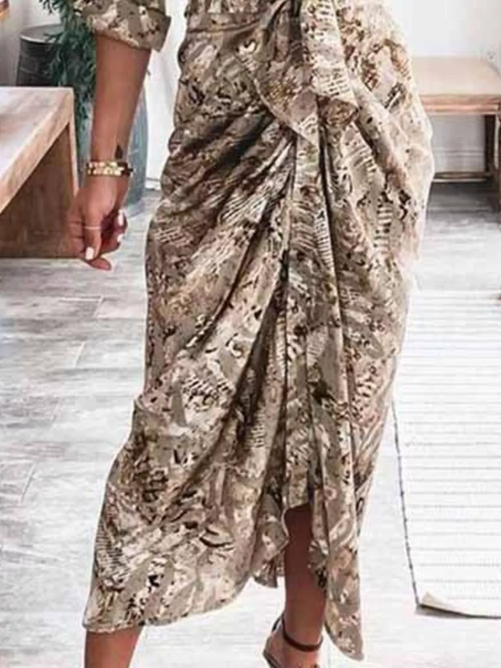 Tie-Waist Button-Down Midi Dress, image 6
