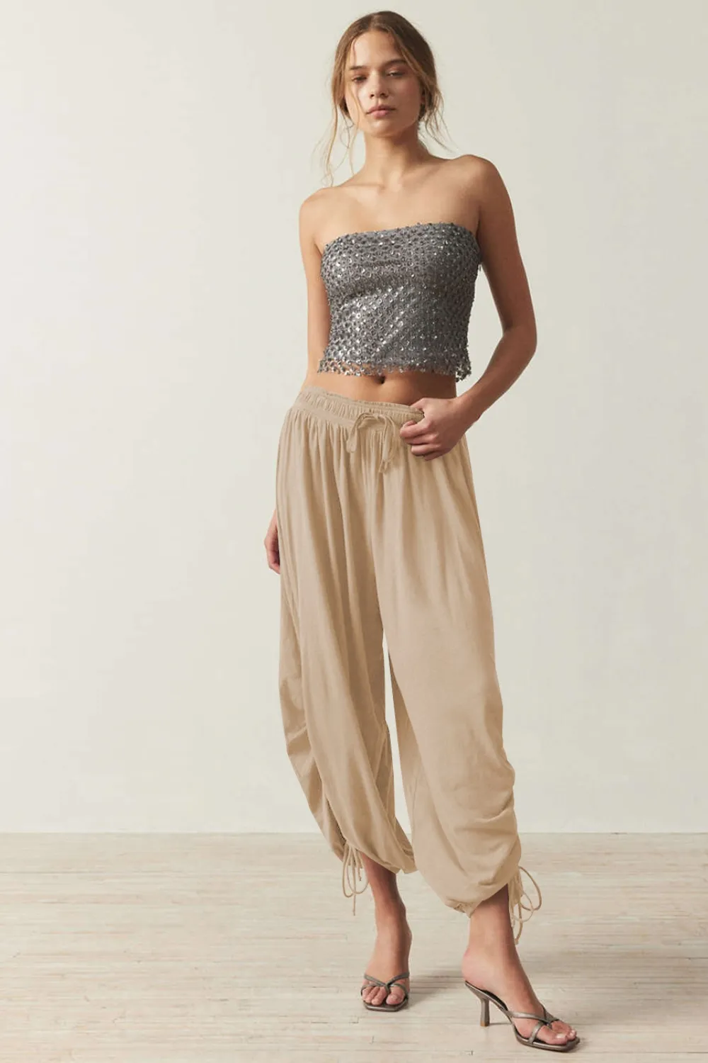 Drawstring Ruched Pants, image 25