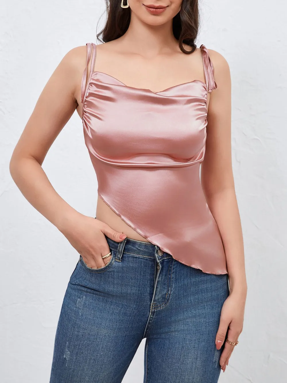 Asymmetrical Tie Shoulder Cami, image 6
