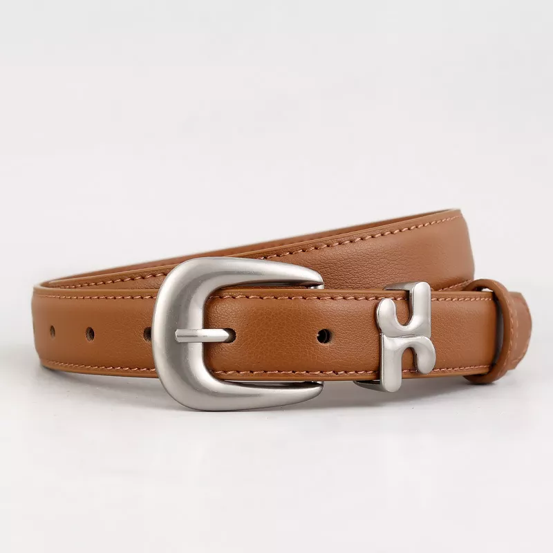 Leather Belt with Stylish H-Shaped Buckle, image 4