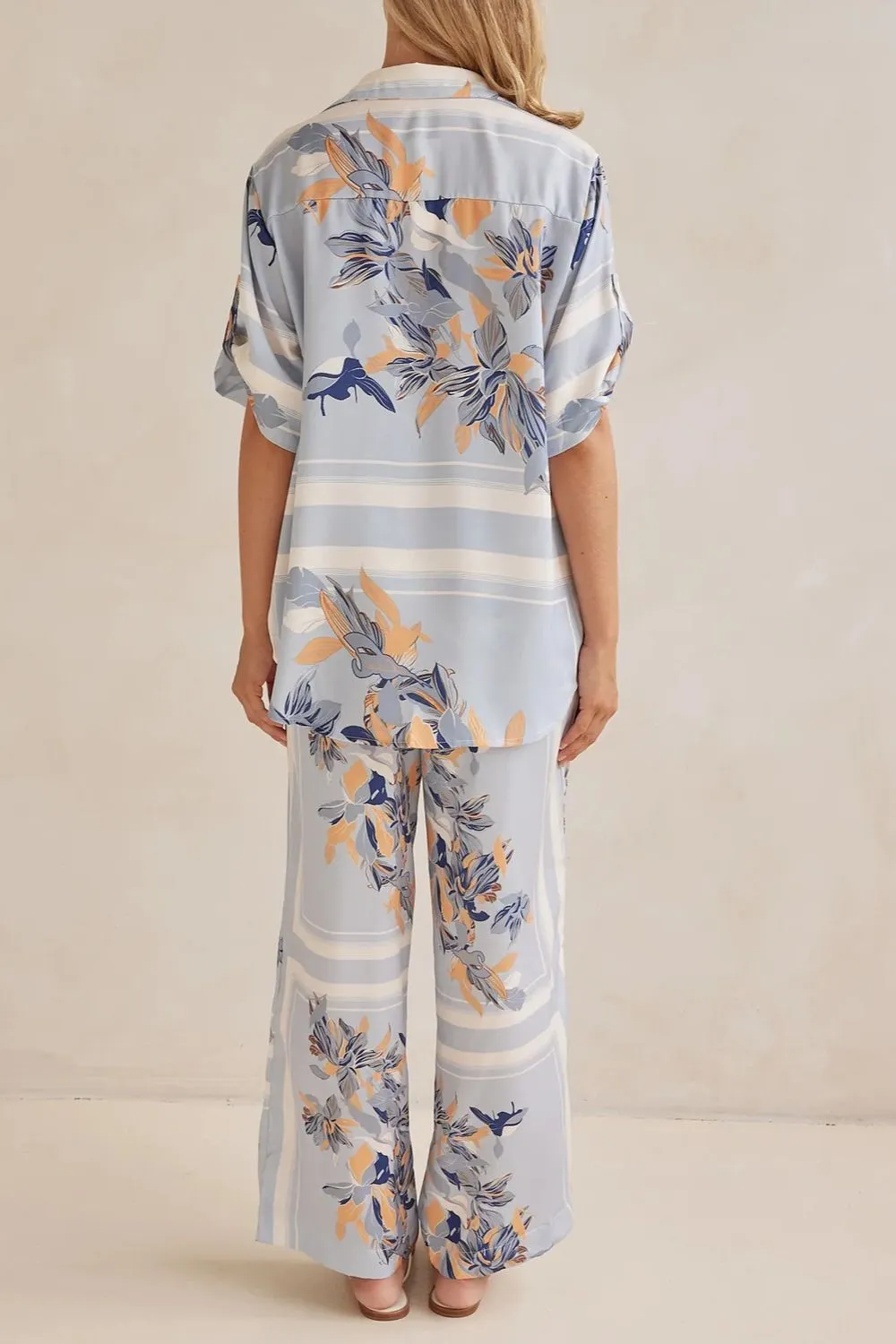 Printed Button Up Shirt and Pants Set, image 7