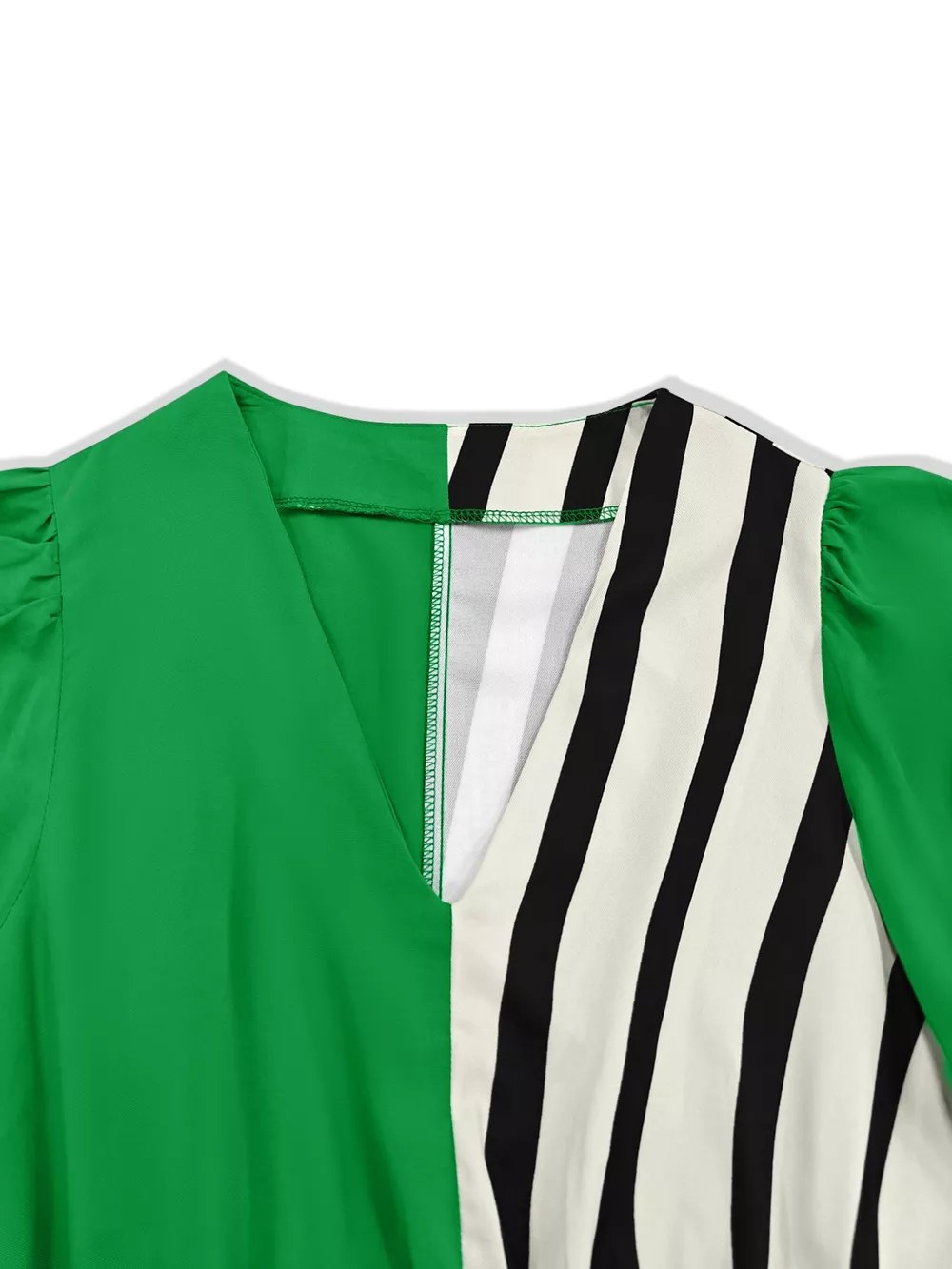 Color Block Striped Long Sleeve Midi Dress, image 9