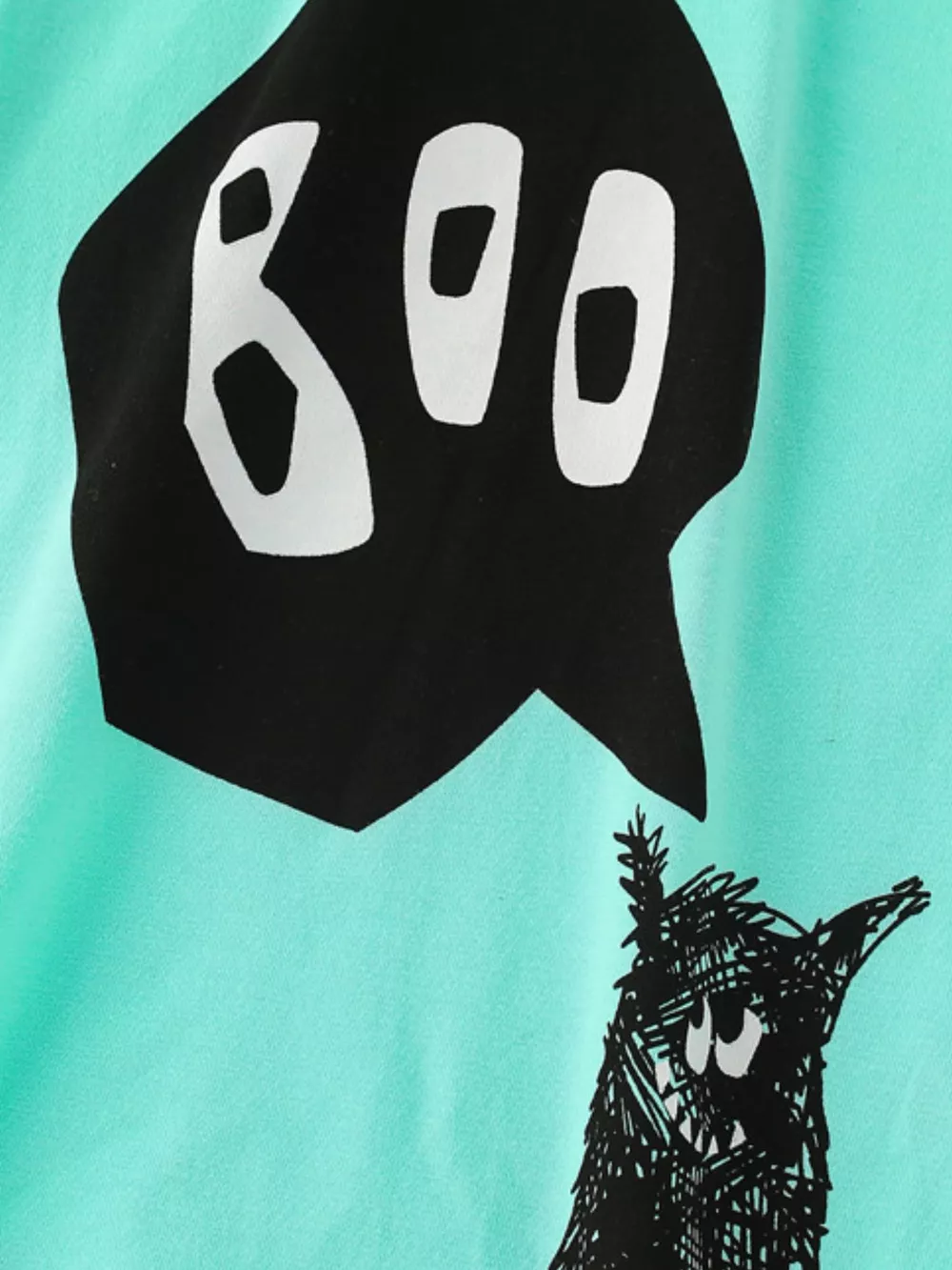 Children's BOO Monster Graphic T-shirt and Plaid Shorts Set, image 3