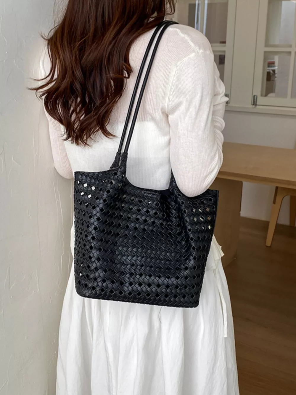 Woven Leather Shoulder Bag, image 4