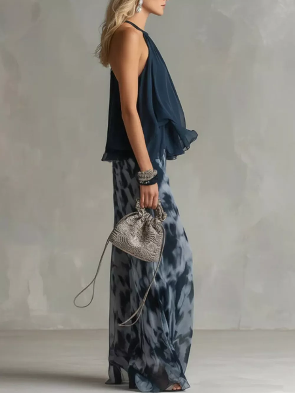 Sleeveless Top and Tie-Dye Wide-Leg Pants Set, image 4