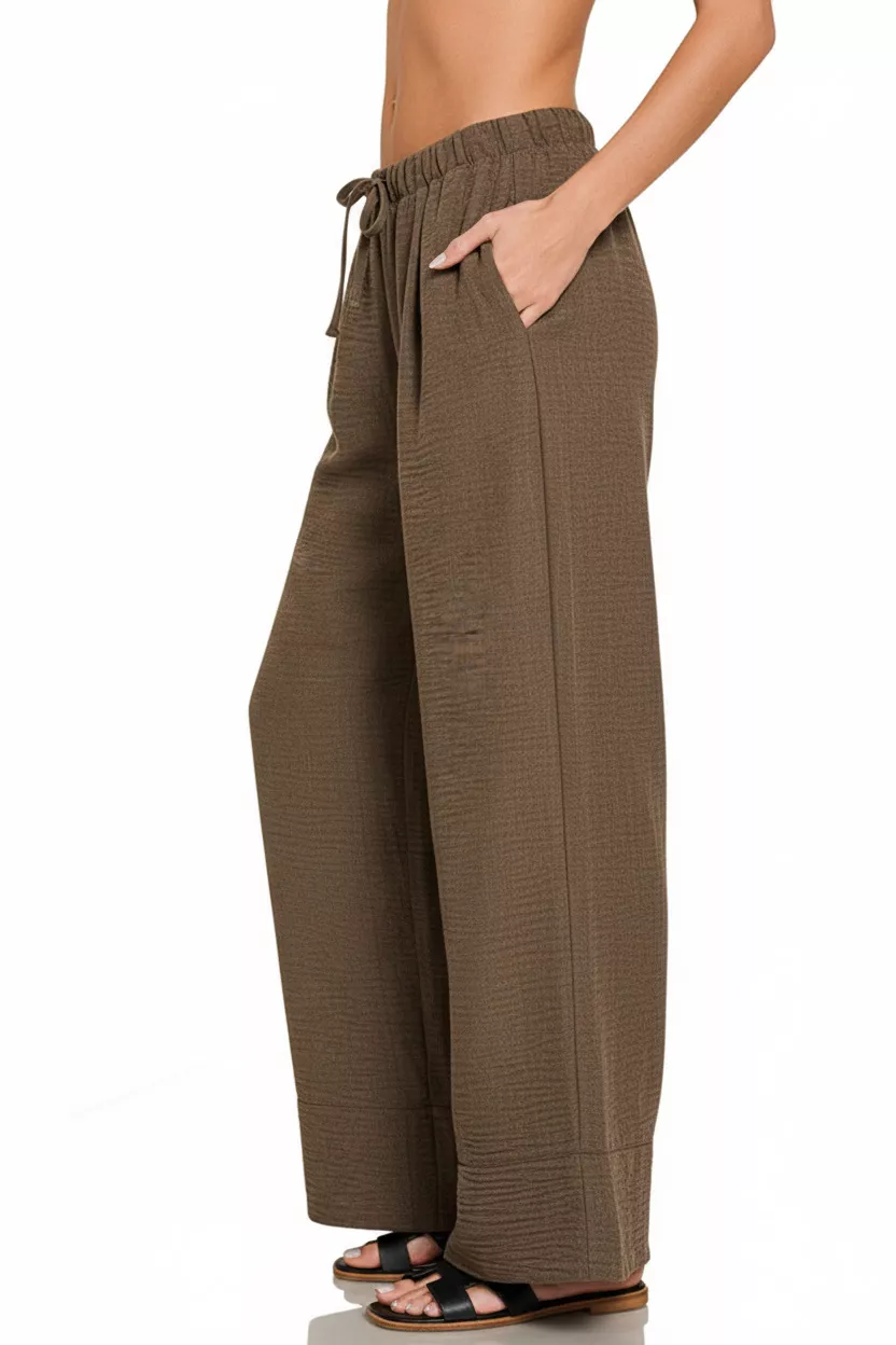 Woven Airflow Drawstring Pants, image 2