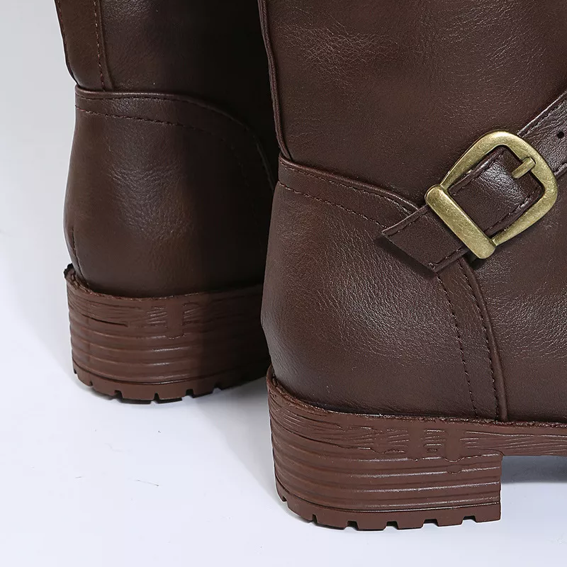 Round Toe Block Heels Boots, image 12
