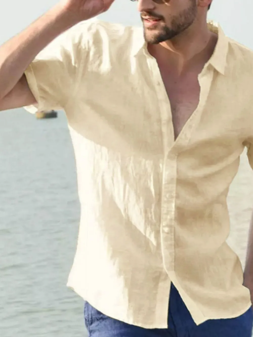 Men's Full Size Button Up Short Sleeve Shirt Plus Size, image 8