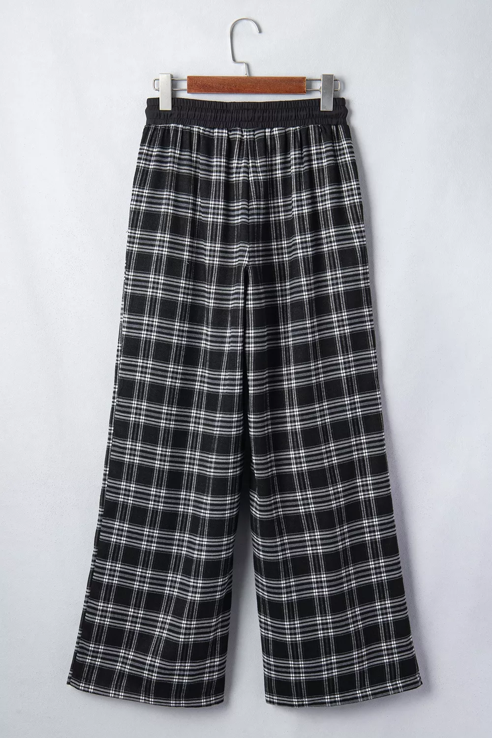 Plaid Wide-Leg Drawstring Pants, image 9