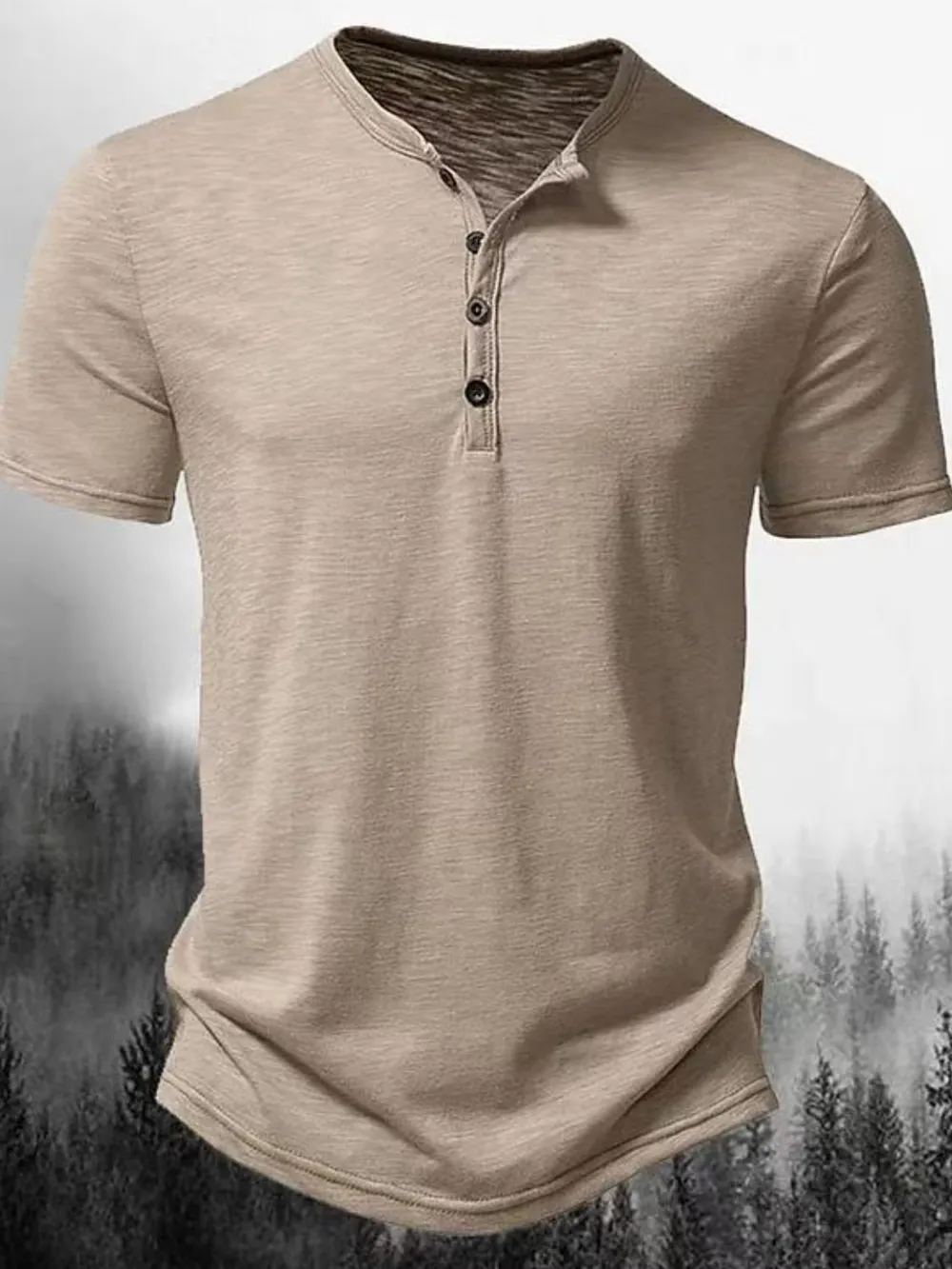 Men's Full Size Button Detail Short Sleeve Polo Plus Size, image 6