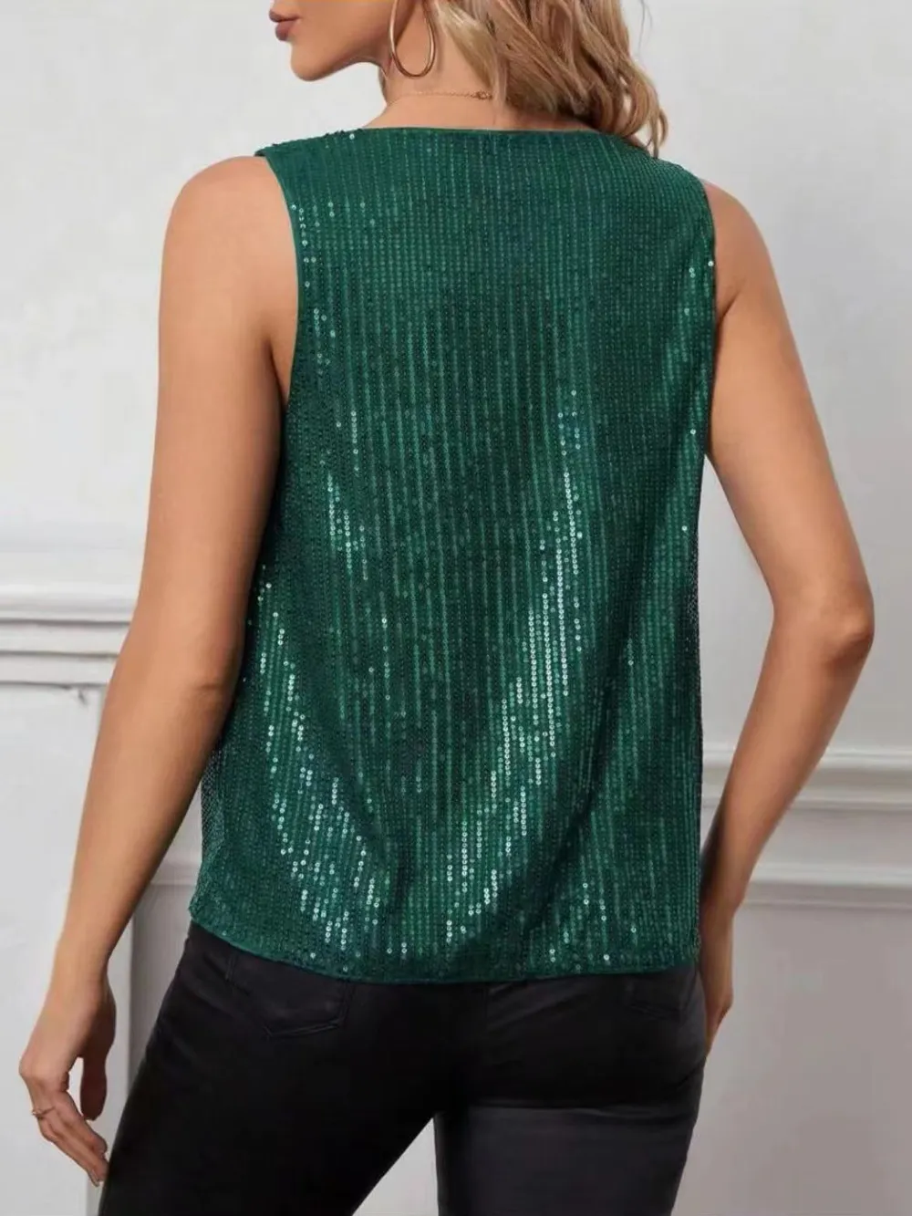 Sequin Cowl Neck Tank, image 15