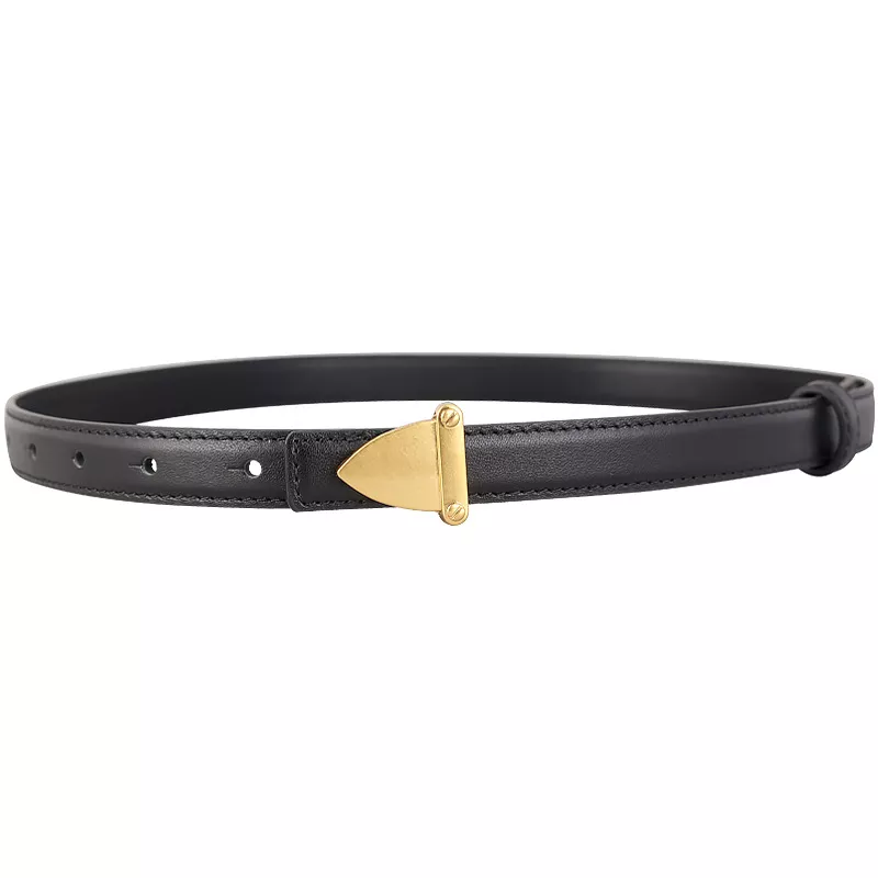 Leather Belt with Golden Buckle, image 4