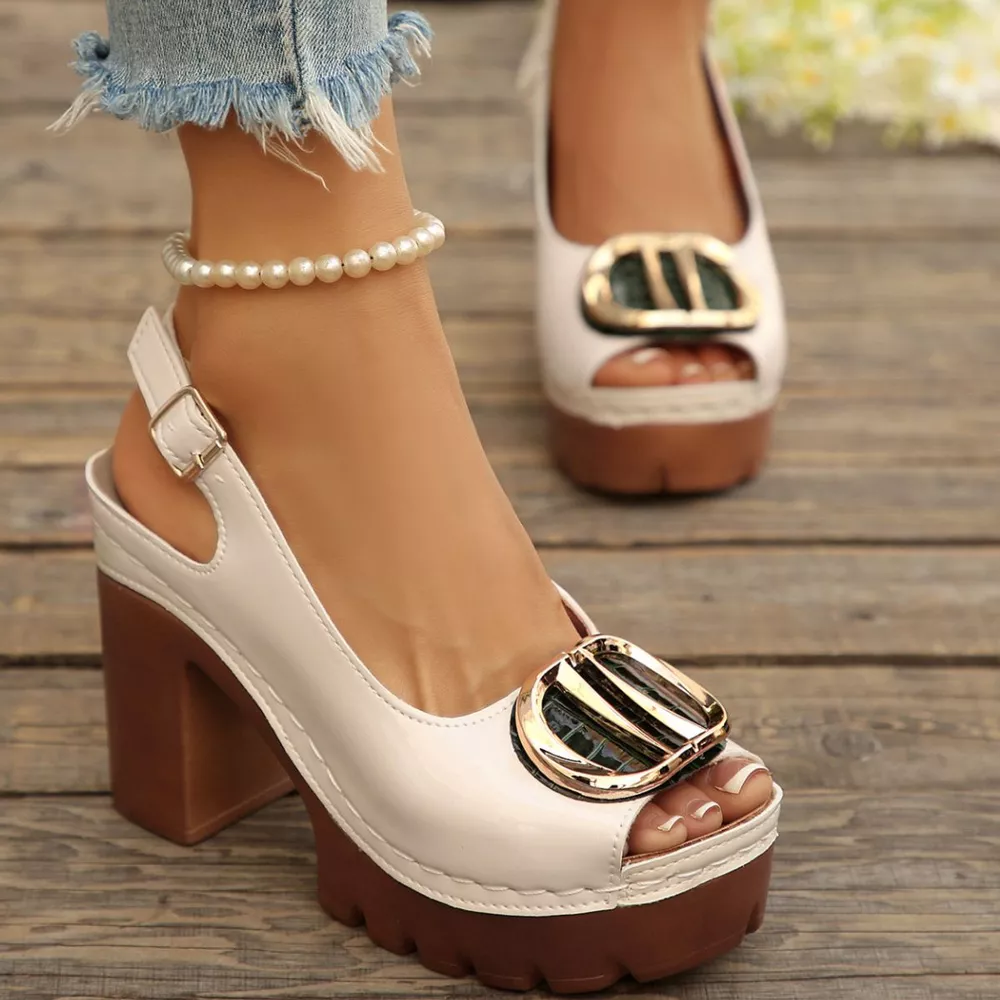 Open Toe Block Heels Sandals, image 6