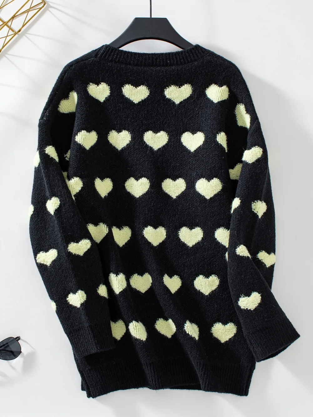 Heart V-Neck Button Up Long Sleeve Cardigan, image 7