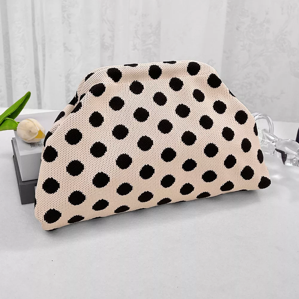 Polka Dot Knit Clutch, image 3