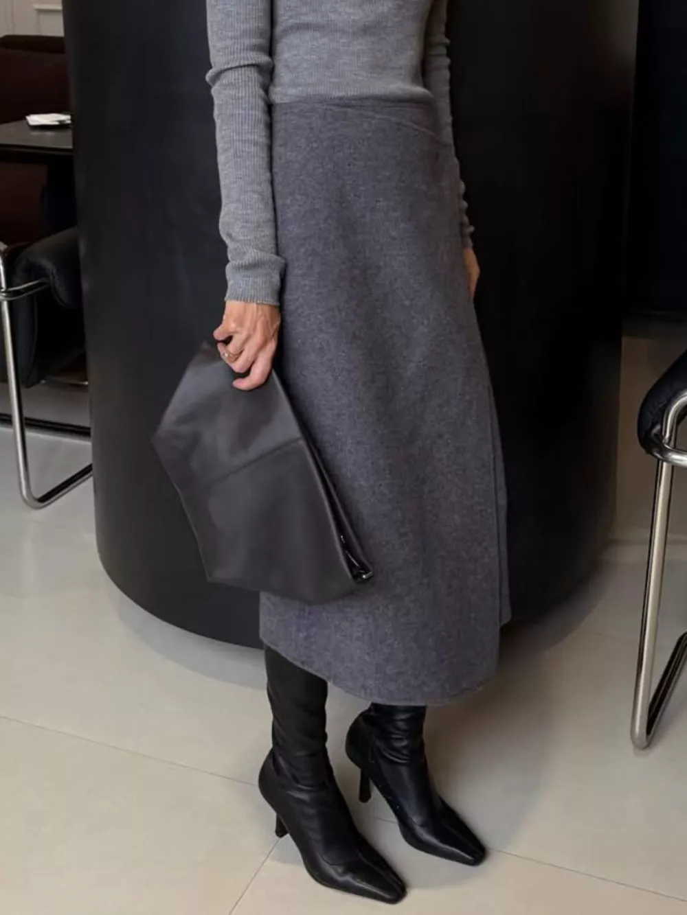 High-Waisted Wrap Midi Skirt, image 2