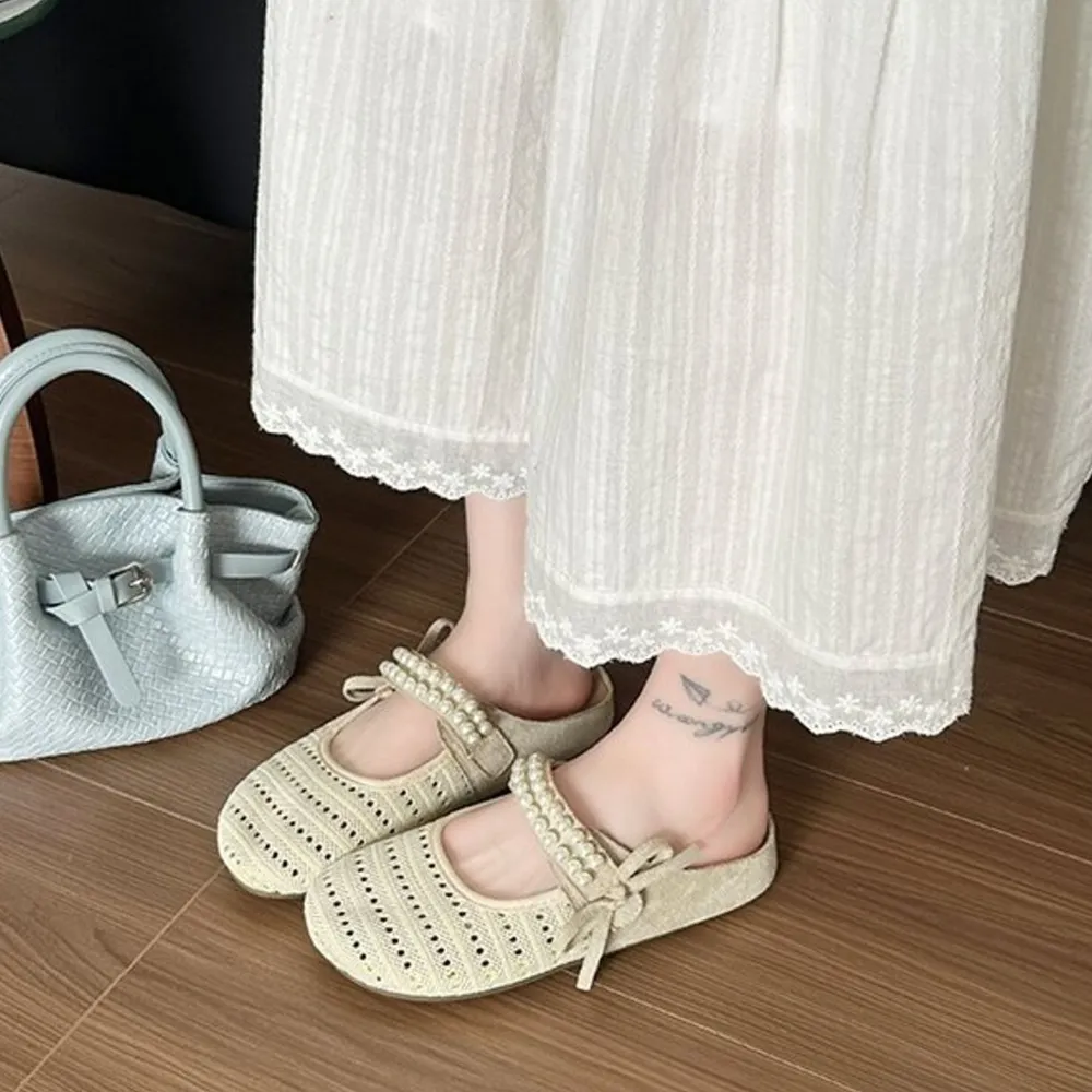 Hollow Out Round Toe Flat Slip-Ons, image 5