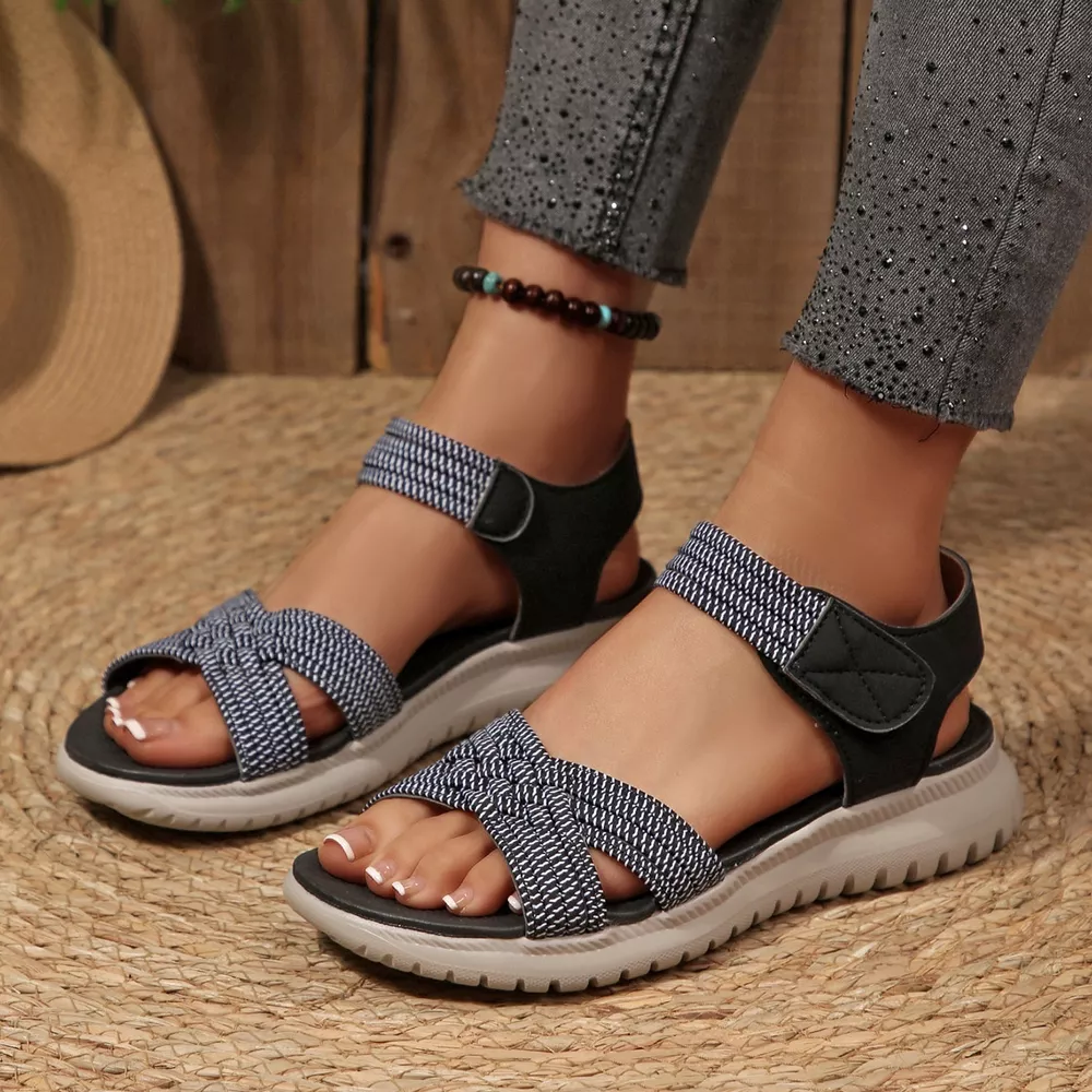 Open Toe Woven Strap Sandals, image 5