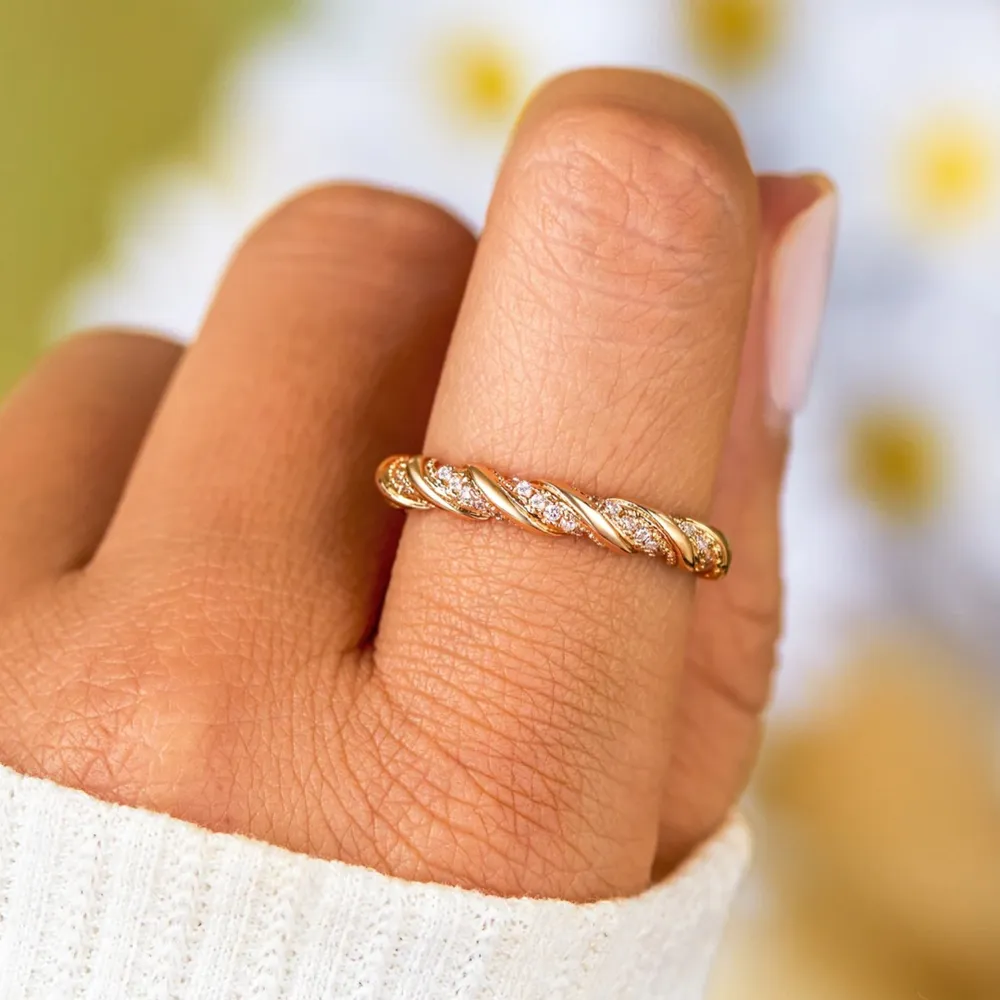 925 Sterling Silver Inlaid Zircon Ring, image 3