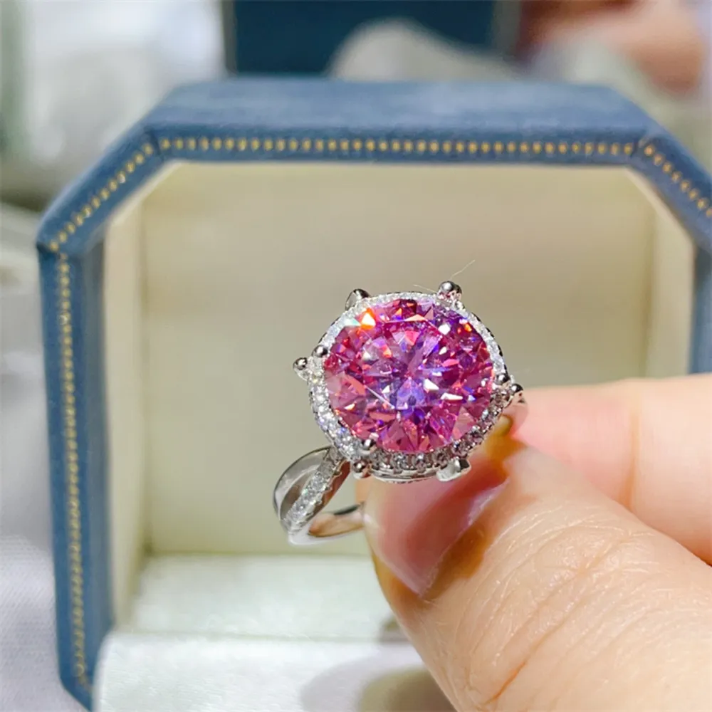 5 Carat Moissanite Halo Engagement Ring, image 11