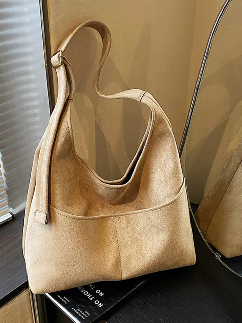 Minimalist Suede Shoulder Bag, image 10