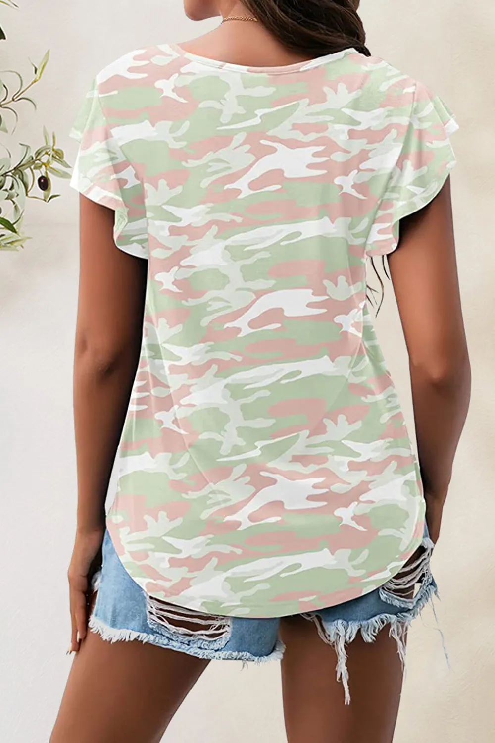 Printed Round Neck Short Sleeve T-Shirt, image 34